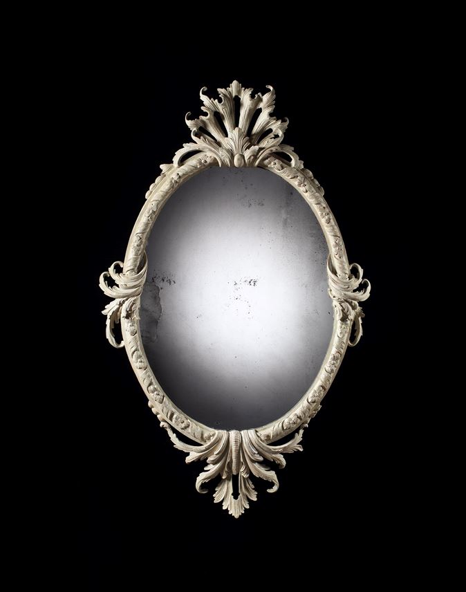 A PAIR OF GEORGE II PAINTED OVAL MIRRORS | MasterArt